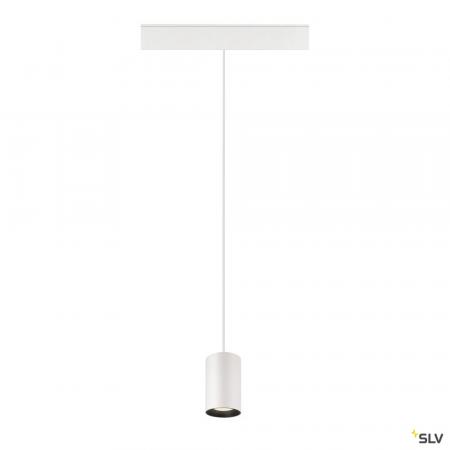 SLV 1006807 NUMINOS® XS, 48V Pendelleuchte, Pendellänge 150 cm, 4000 K, 40°, DALI 2, matt weiß / matt schwarz