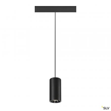 SLV 1006854 NUMINOS® S, 48V Pendelleuchte, Pendellänge 150 cm, 4000 K, 40°, DALI 2, matt schwarz / glänzend chrom