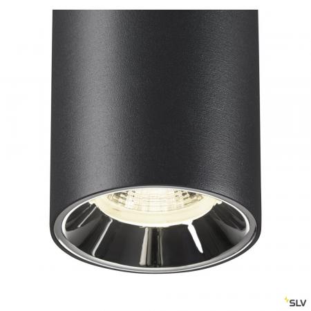 SLV 1006857 NUMINOS® S, 48V Pendelleuchte, Pendellänge 150 cm, 4000 K, 55°, DALI 2, matt schwarz / glänzend chrom