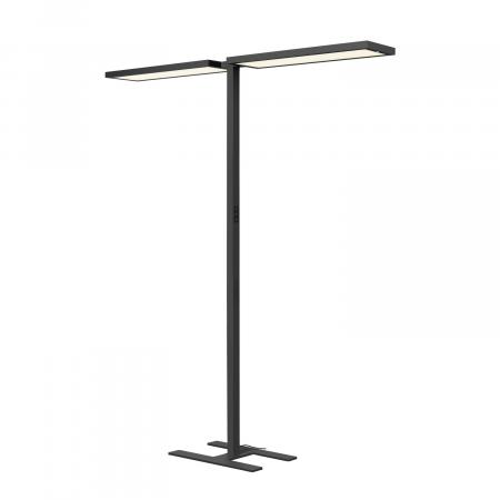 SLV 1007465 WORKLIGHT PRO LED-Stehleuchte 150W, 20.000 lm, 4000K neutralweiß, direkt/indirekt, Touch-Dimmung, Tageslicht Steuerung, Bewegungssensor, Schwarz/Schwarz