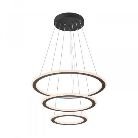 SLV 1007701 ONE FLAT PD DALI triple LED-Pendelleuchte 58W, 3500/3700 lm, CRI 90, Ø 80 cm, 300 cm, Schwarz/Schwarz
