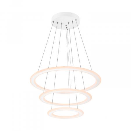 SLV 1007702 ONE FLAT PD DALI triple LED-Pendelleuchte 58W, 3500/3700 lm, 2700/3000K, CRI 90, Ø 80 cm, 300 cm, Weiß/Weiß