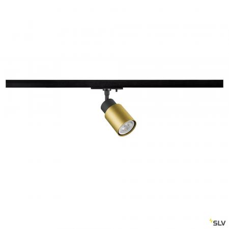 SLV 1008243 PURI 2.0 TUBE Schienenstrahler GU10 schwarz/gold, 1-Phasen, max. 6W, dreh- und schwenkbar