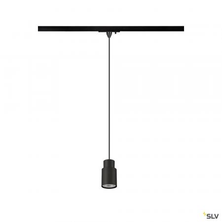 SLV 1008254 PURI 2.0 TUBE Pendelleuchte GU10 schwarz, 200 cm, 1-Phasen-Schienensystem, max. 6W