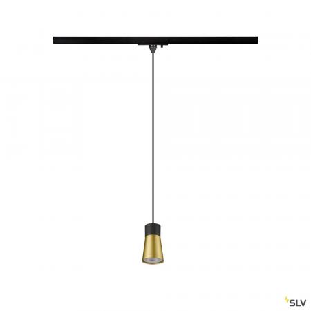 SLV 1008259 PURI 2.0 CONE 1-Phasen-Pendelleuchte GU10, 6W, 200 cm, Schwarz/Gold