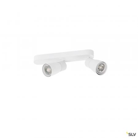 SLV 1008318 PURI 2.0 Dome, Wand- und Deckenaufbauleuchte, asymmetrisch, 2 x max. 6 W GU10, weiß