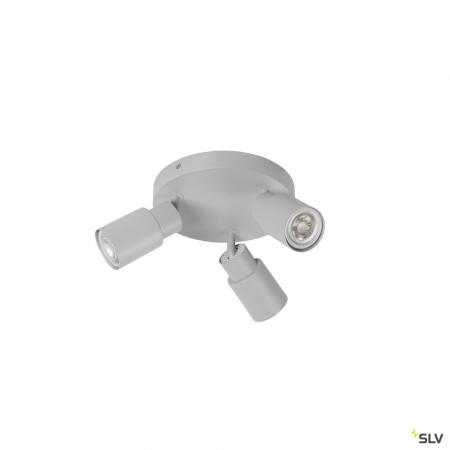 SLV 1008335 PURI 2.0 Tube Wand- und Deckenleuchte 3x GU10, Grau/Grau, rund