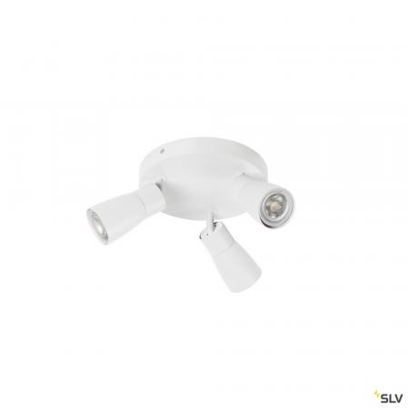 SLV 1008342 PURI 2.0 Dome, Wand- und Deckenaufbauleuchte, rund, 3 x max. 6 W GU10, weiß