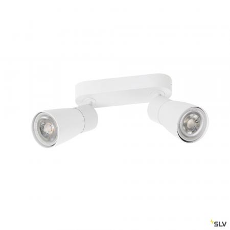 SLV 1008371 PURI 2.0 DOME Double Long Wand- und Deckenleuchte, 2 x GU10, weiß