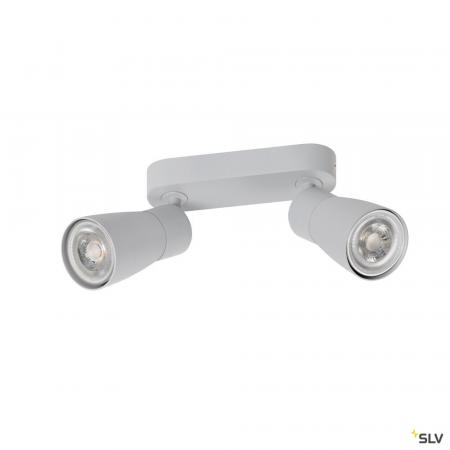 SLV 1008372 PURI 2.0 DOME Double Long Wand- und Deckenleuchte, 2 x GU10 max. 6 W, grau