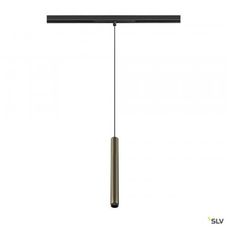 SLV 1008457 GRIP! S, 48V Pendelleuchte, Pendellänge 200 cm, 2700 K, 29°, DALI, bronze / schwarz
