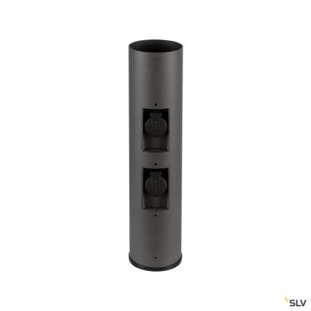 SLV 1008474 M-POL 60 Pole, Poller, zwei Steckdosen, anthrazit, 53,4 cm