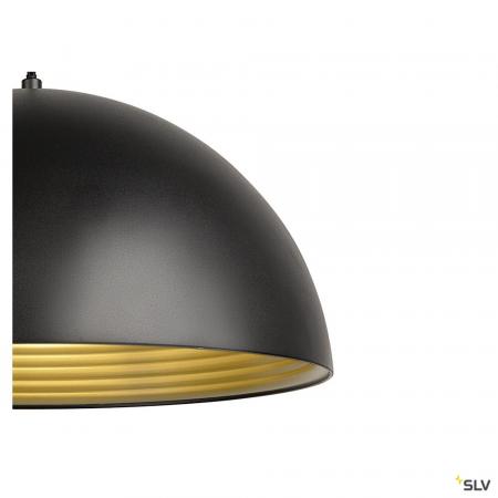 SLV 1008536 FORCHINI M 40, Pendelleuchte, E27, Pendellänge 150 cm, 1x max. 40 W, matt schwarz / matt gold