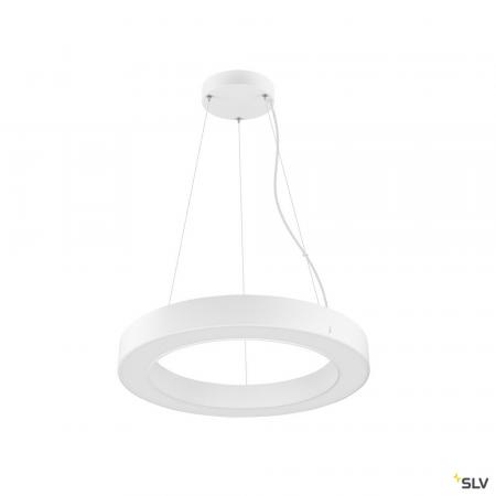SLV 1008590 MEDO® RING 60, Pendelleuchte, Pendellänge 300 cm, 3000/4000 K, 110°, DALI, Touch, weiß