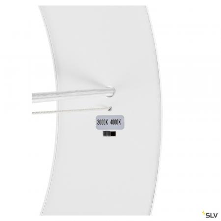 SLV 1008592 MEDO® RING 60, Pendelleuchte, Pendellänge 300 cm, 3000/4000 K, 110°, PHASE, weiß