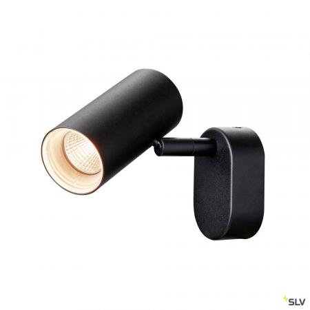 SLV NOBLO® Wand- und Deckenaufbauleuchte single rund 8W Dim-to-Warm 2000–3000K schwarz