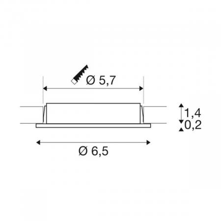 SLV 112222 DL 126 LED Einbauleuchte rund chrom 3W 3000K