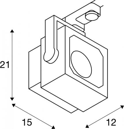 SLV 152780 EURO CUBE Spot schwarz 60° 4000K CRI90 inkl. 3P.-Adapter
