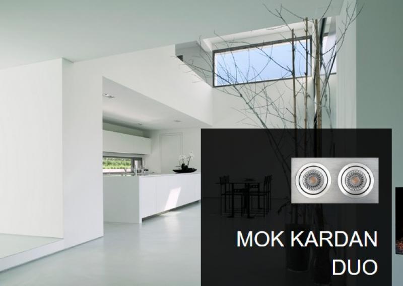 2-flammiger schwenkbarer Einbaustrahler Aluminium  MOK KARDAN DUO 12V 45° Mobilux