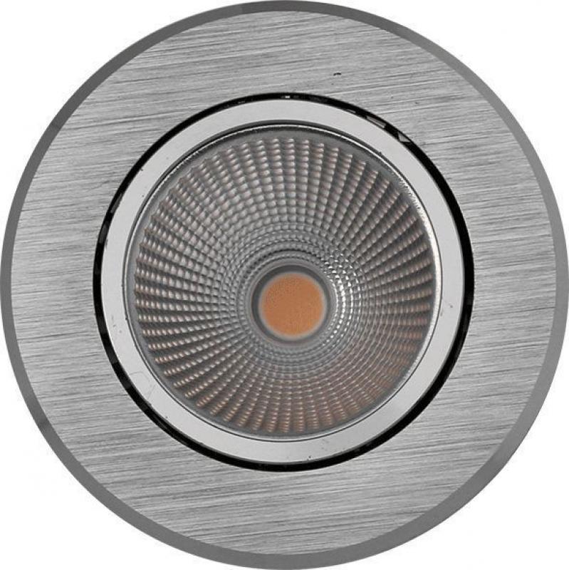 MOBILUX LED Einbauleuchte MOBiDIM COB POWER 12W R 3000K alu gebürstet