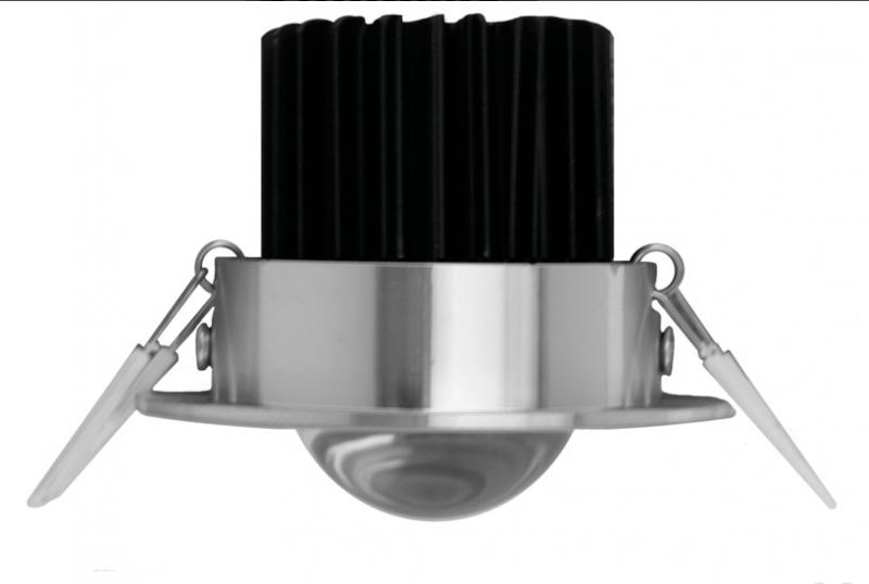 MOBILUX LED-Glaslinsen Einbaustrahler MOBiDIM COB COLOR R 9W Magenta/Rot/Gelb alu poliert