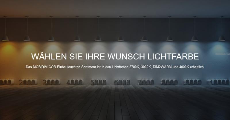 MOBILUX Schwenkbarer Einbaustrahler MOBiDIM COB SLIM R 9W 3000K 60° alu gebürstet