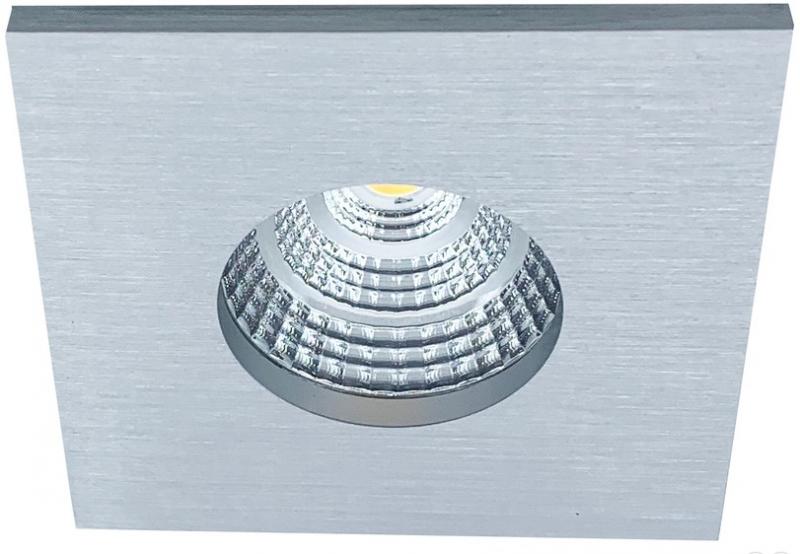 Mobilux LED-Einbauleuchte eckig MOBiDIM COB CLASSIC IP65 Q 9W 2700K 45° alu gebürstet