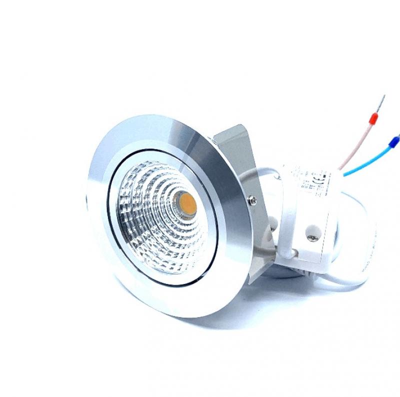 Aktion: Nur noch angezeigter Bestand verfügbar   MOBILUX Schwenkbarer Einbaustrahler MOBiDIM COB SLIM DIM2WARM 8,5W 60° alu poliert 01660258