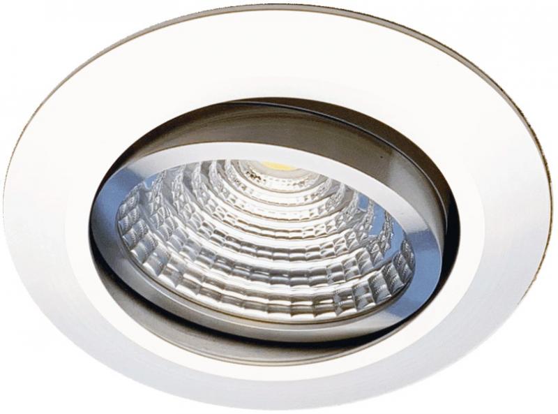 Aktion: Nur noch angezeigter Bestand verfügbar   MOBILUX Schwenkbarer Einbaustrahler MOBiDIM COB SLIM DIM2WARM 8,5W 60° alu poliert 01660258