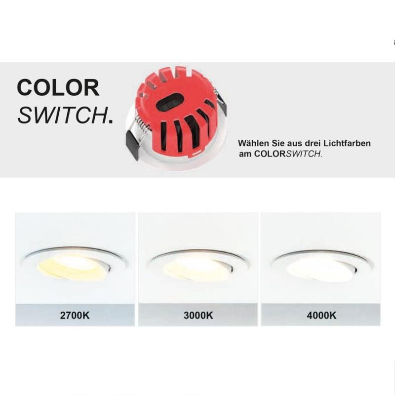 MOBILUX LED Einbaustrahler MOBiDIM ECOLITE IP40 2700K/3000K/4000K dimmbar in weiß