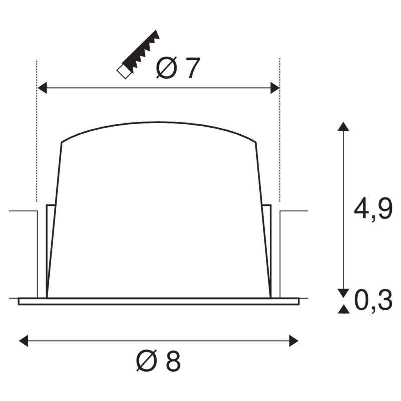 SLV 1003785 NUMINOS DL S Indoor LED Deckeneinbauleuchte weiß/weiß 2700K 40° inkl. Blattfedern