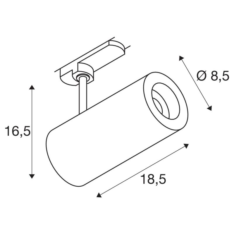 SLV 1004460 3~ NUMINOS DALI M 3 Phasen System Leuchte schwarz/schwarz 2700K 60°