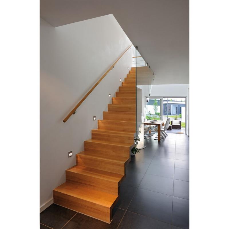 SLV 111292 Silbergraues Treppeneinbaulicht FRAME CURVE Einbauleuchte warmweiße LED silbergrau