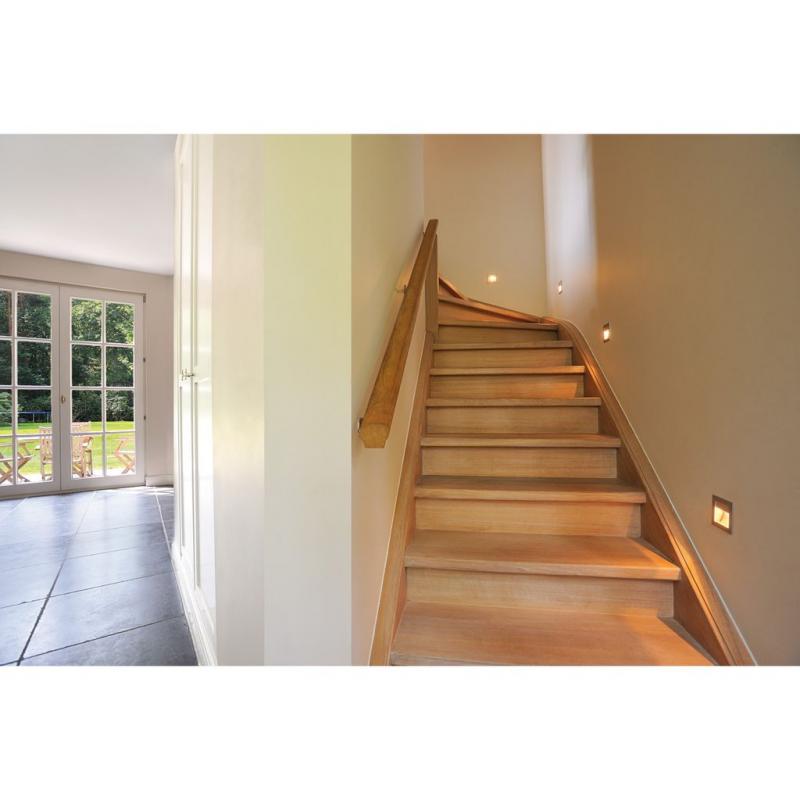 SLV 111292 Silbergraues Treppeneinbaulicht FRAME CURVE Einbauleuchte warmweiße LED silbergrau
