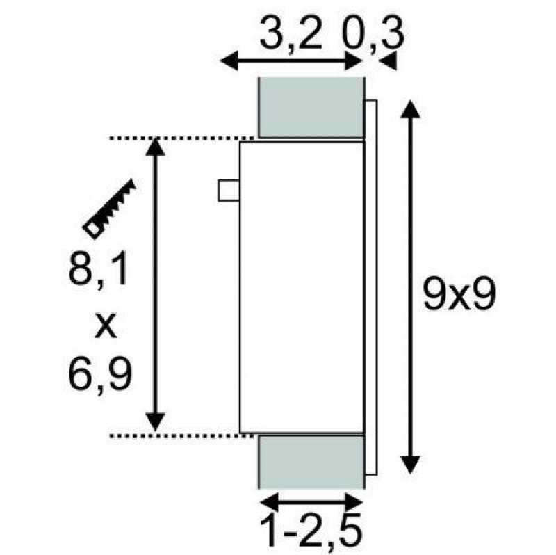 SLV 111292 Silbergraues Treppeneinbaulicht FRAME CURVE Einbauleuchte warmweiße LED silbergrau