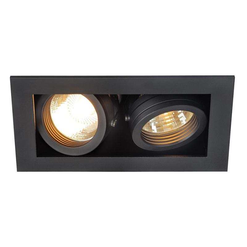 SLV 115520 KADUX 2 GU10 Downlight, eckig, mattschwarz, max. 2x50W