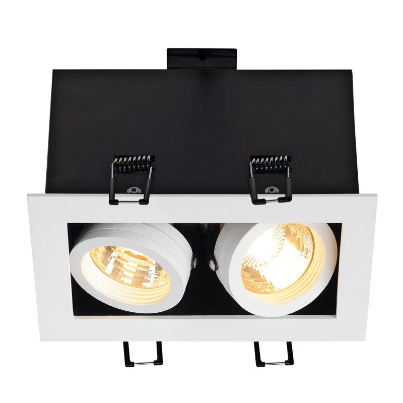 SLV 115521 KADUX 2 GU10 Downlight, eckig, mattweiss, max. 2x50W