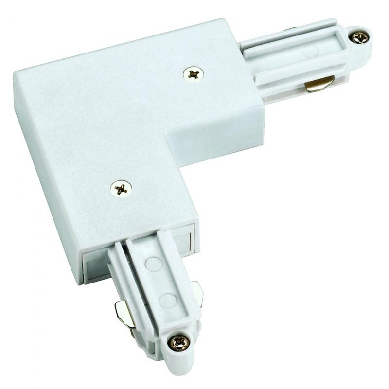 SLV 143051 Eckverbinder für 1-Phasen HV-Stromschiene, Aufbauversion weiss, Erde aussen