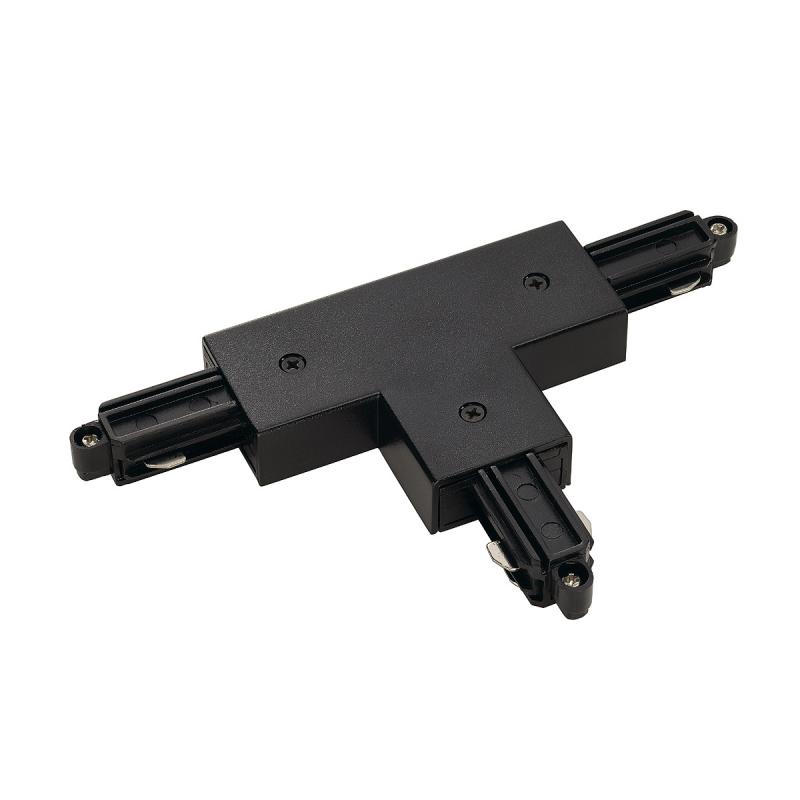 SLV 143070 T-Verbinder für 1-Phasen HV-Stromschiene, Aufbauversion schwarz, Erde links