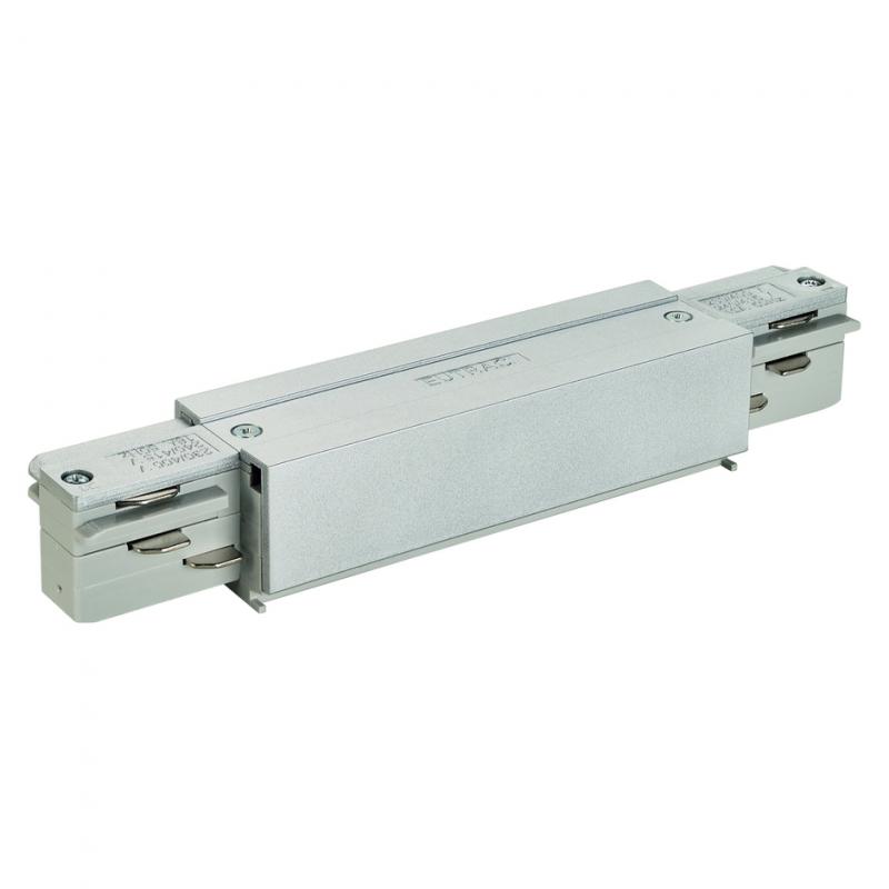 SLV 145664 EUTRAC Längsverbinder mit Einspeisemöglichkeit, silbergrau