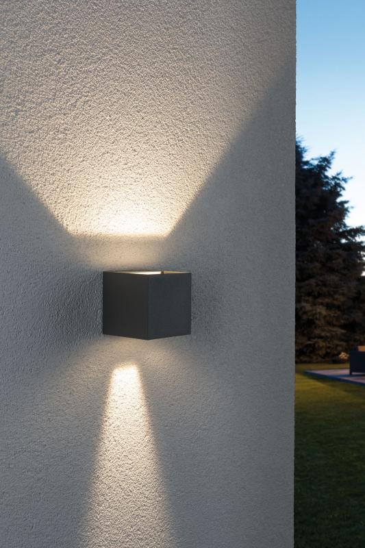 Lichtspiel LED Außenwandleuchte Special Cybo eckig grau Aluminium Paulmann 18000