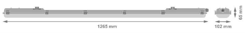 LEDVANCE DAMP PROOF HOUSING 1200 E 2XLAMP IP65 Leuchtengehäuse für 2x T8 G13 LED-Röhren 1200 mm