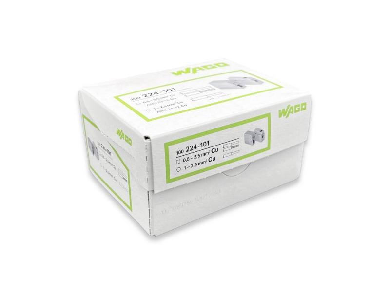 Wago 224-101 Leuchtenklemme Standard grau für eindrähtige Leiter