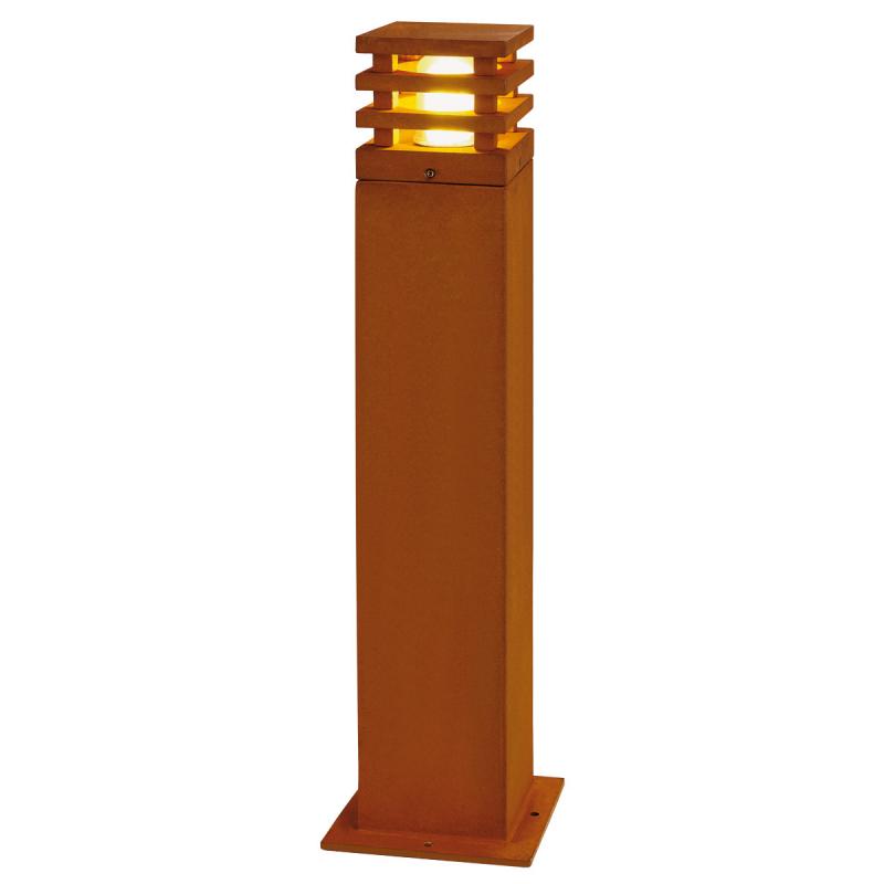 SLV 229421 RUSTY SQUARE 70cm hohe Wegeleuchte aus Eisen mit Rostpatina IP55