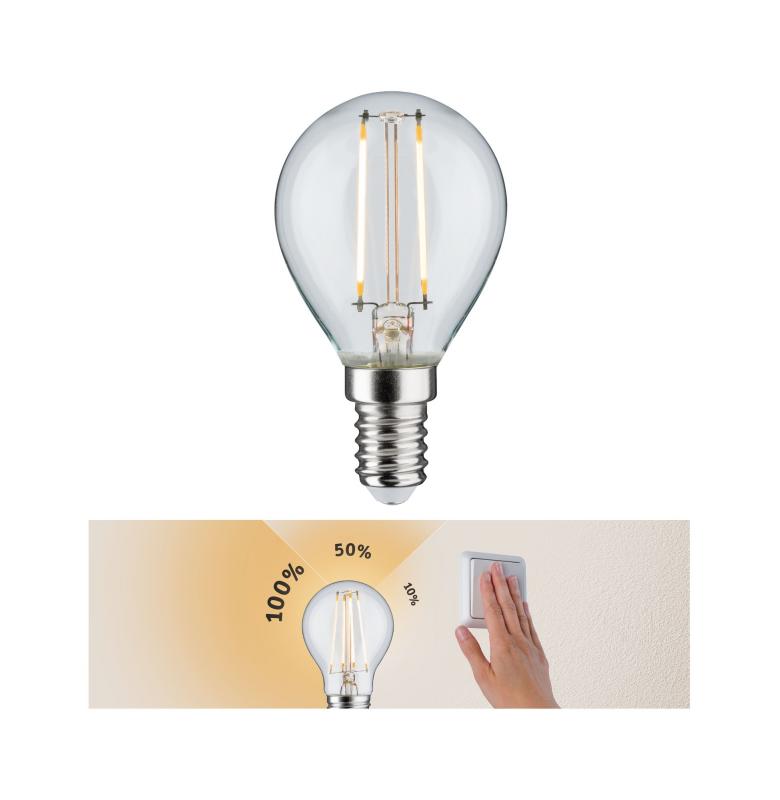 Paulmann E14 28573 LED Tropfen Lampe 2.5W wie 25W 3step dimmbar klar