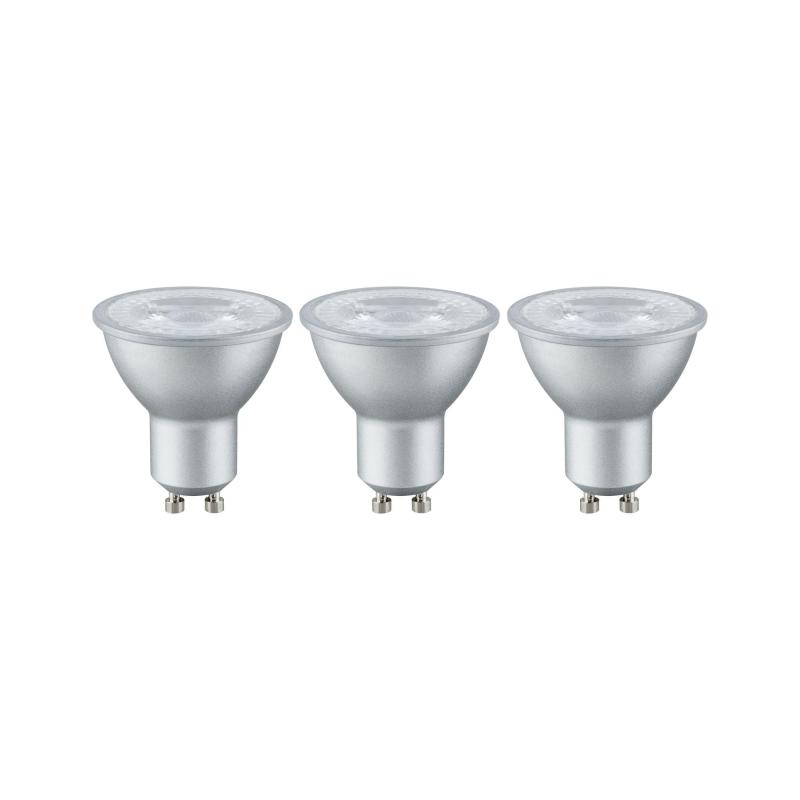 Paulmann 28581 LED Reflektor GU10 3er-Pack 3x4W wie 3x23W 3x230 lm 2700K Warmweiß Aluminium
