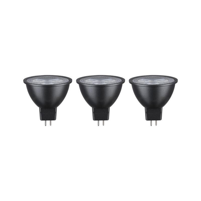 3er Set Paulmann 28912 LED Reflektor GU5,3 modern 6W warmweiß Grau