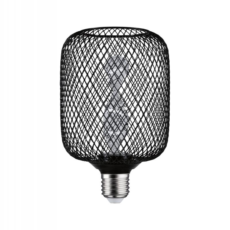 Paulmann 29082 Metallic Glow Standard 230V LED Leuchtmittel Zyl E27 Helix 110lm 3,5W 1800K Schwarz