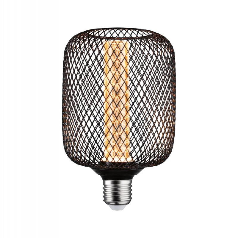 Paulmann 29083 Metallic Glow Standard 230V LED Leuchtmittel Zyl E27 Spiral 200lm 4,2W 1800K Schwarz