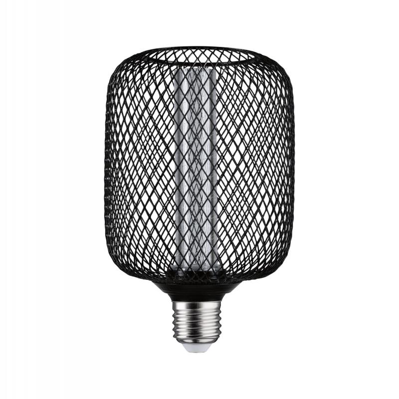 Paulmann 29083 Metallic Glow Standard 230V LED Leuchtmittel Zyl E27 Spiral 200lm 4,2W 1800K Schwarz